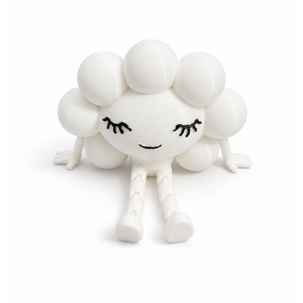 Boneco Articulado Nuvem | Mini Nuvem Fofa para Mesa e Quarto