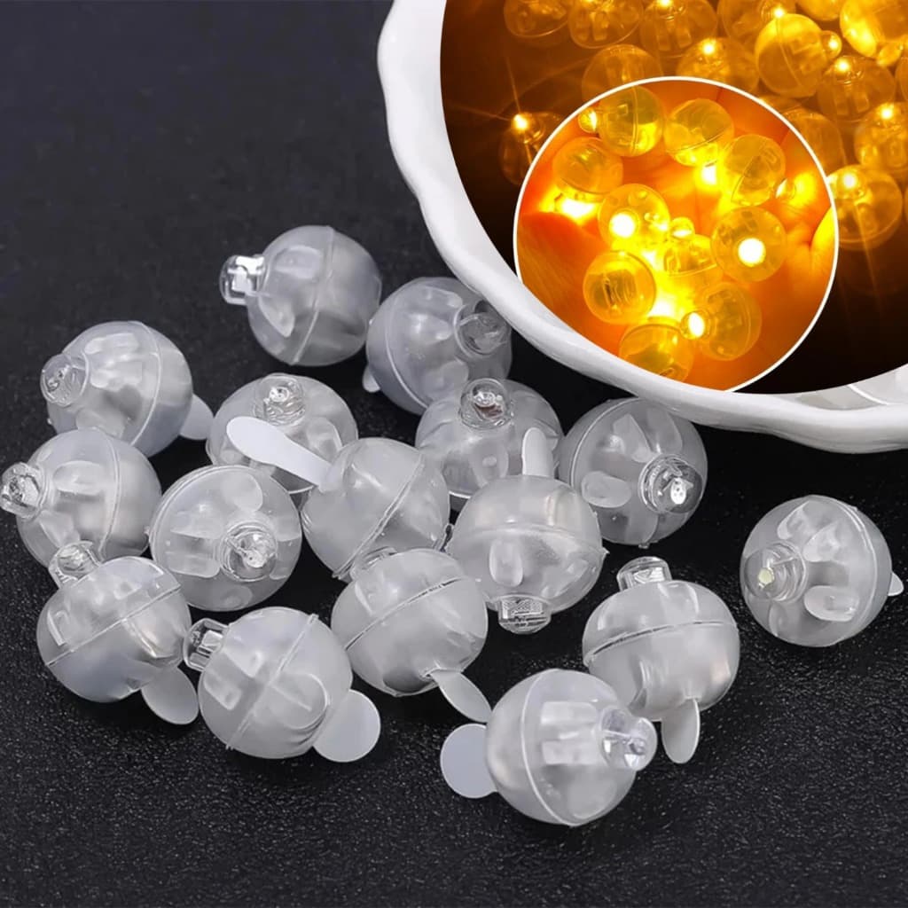 kit 10/50 Mini Bolinha Led para Balão a prova d'água para decoração de Aniversário 1.4cm Vida-EMLL