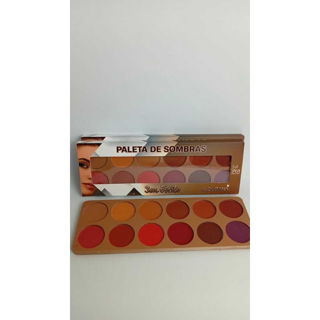 Paleta de Sombras Seu Estilo - Ludurana - 12 Cores Altamente Pigmentadas e Facial Esfumado