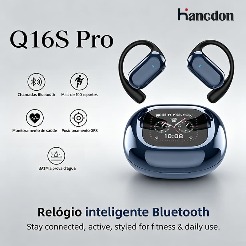 Hancdon Fone TWS Hancdon Q16S pro | Bluetooth 5.4 | Redução de Ruído | IPX5 à Prova d'Água | Áudio Hi-Fi