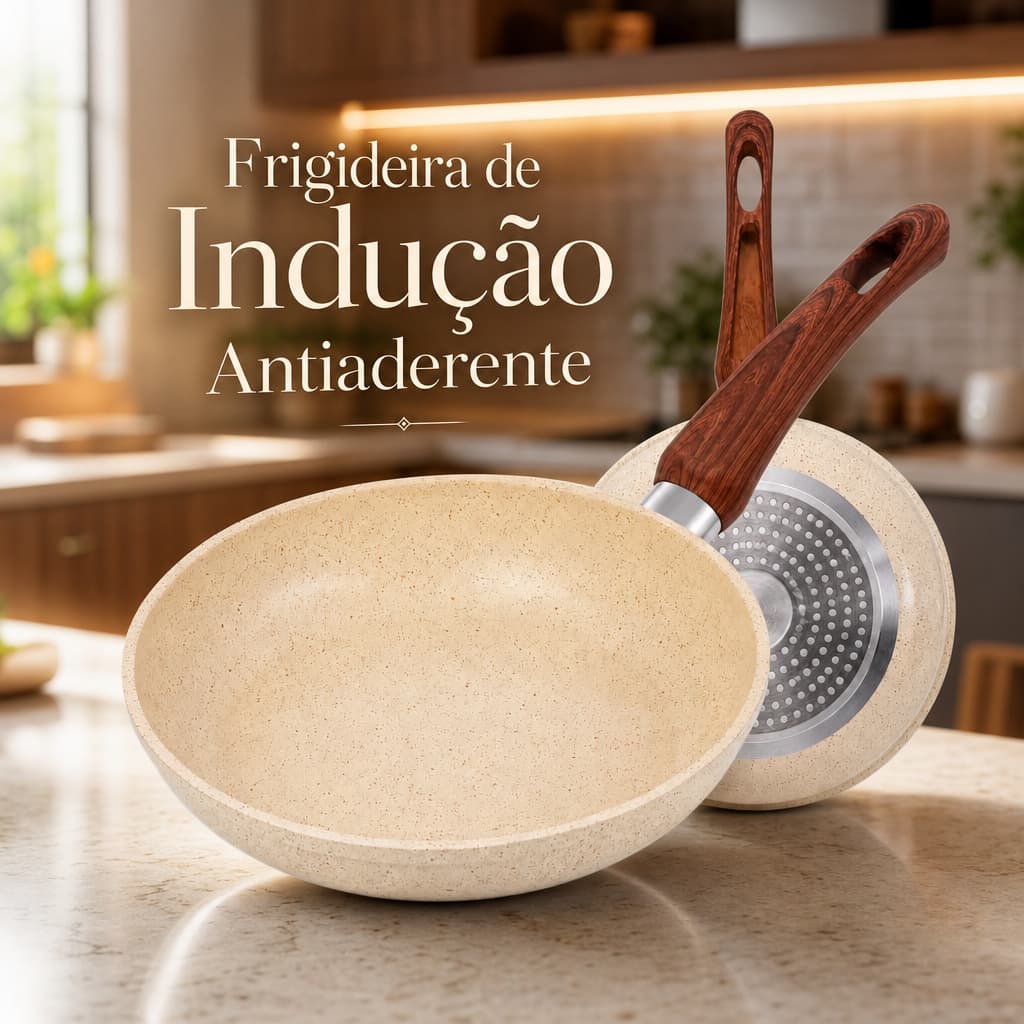 Frigideira Antiaderente 24cm 3 Camadas 1,5L Cabo Soft Touch