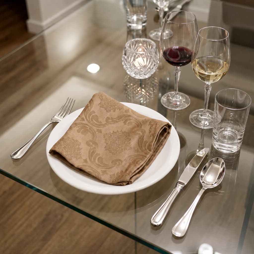 Kit 08 Guardanapos de Boca Jacquard Luxo Premium  ,Jantar ,Festas, Cozinha e Decoração Mesa Posta 0,30 x 0,30