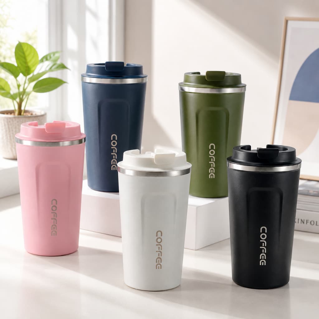 Caneca Copo Café Coffee Isolado Termico de Aço Inoxidável à Prova de Vazamento 510ML