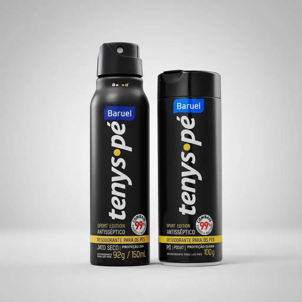 Kit Tenys Pé Sport Antisséptico Jato Seco 150ml + Talco 100g
