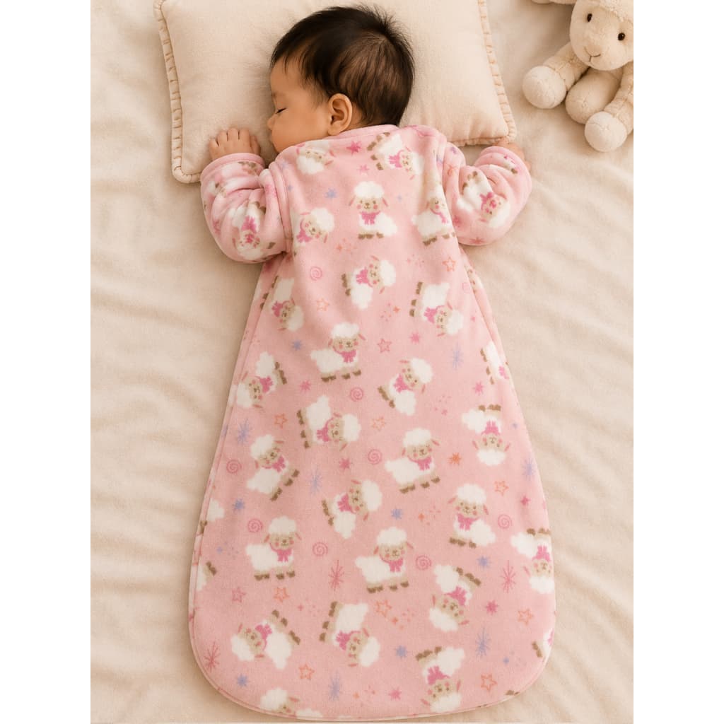 Saco de Dormir Cobertor com Mangas para Bebê Plush Quentinho