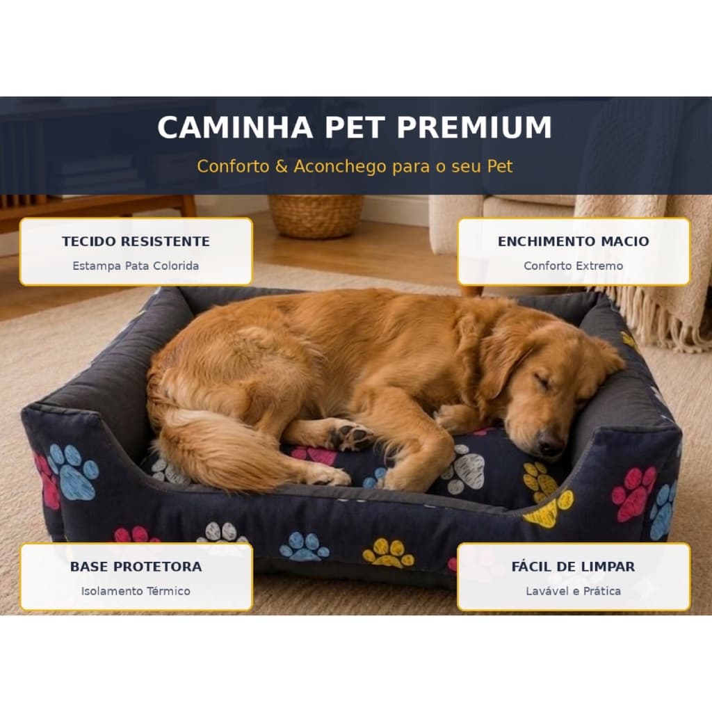 Caminha Pet Cães e Gatos Cama Cachorrinho Macia Estampa Pequeno Médio e Grande Porte