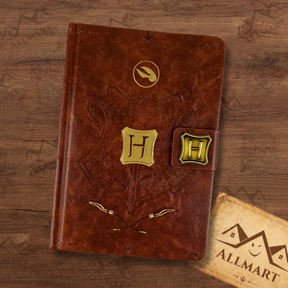 Caderno Harry Potter A5 110 Folhas | Diário Vintage Hogwarts Capa Dura Fecho Magnético