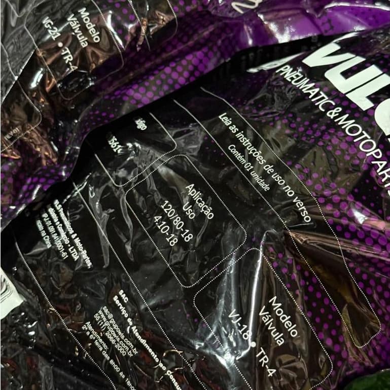 KIT 2X CÂMARAS de AR TRASEIRA 120/80-18/4.10-18 + DIANTEIRA 90/90-21 MOTO TORNADO, XRE300, XTZ | VJ18 + VG21 | VulcanBor