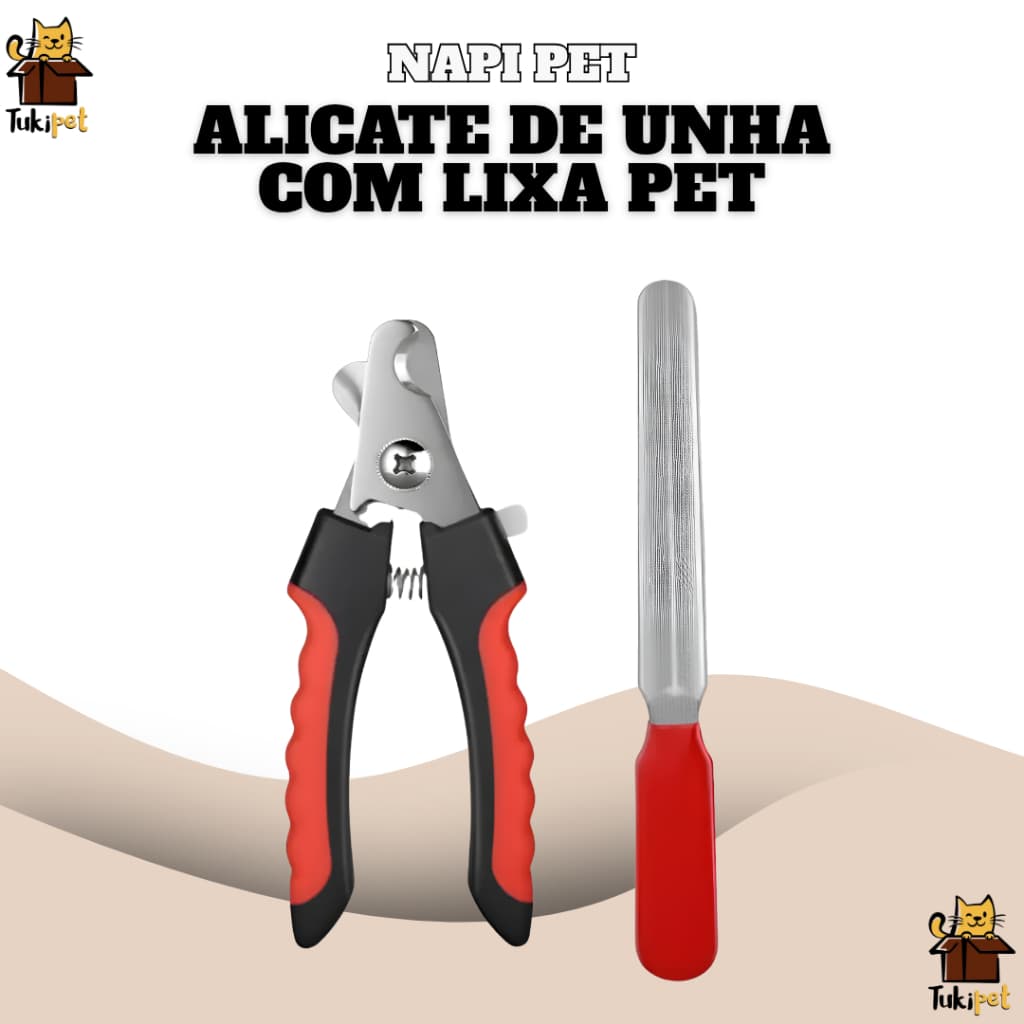 Kit Alicate Cortador de Unha com Lixa para Cachorro e Gato Napi