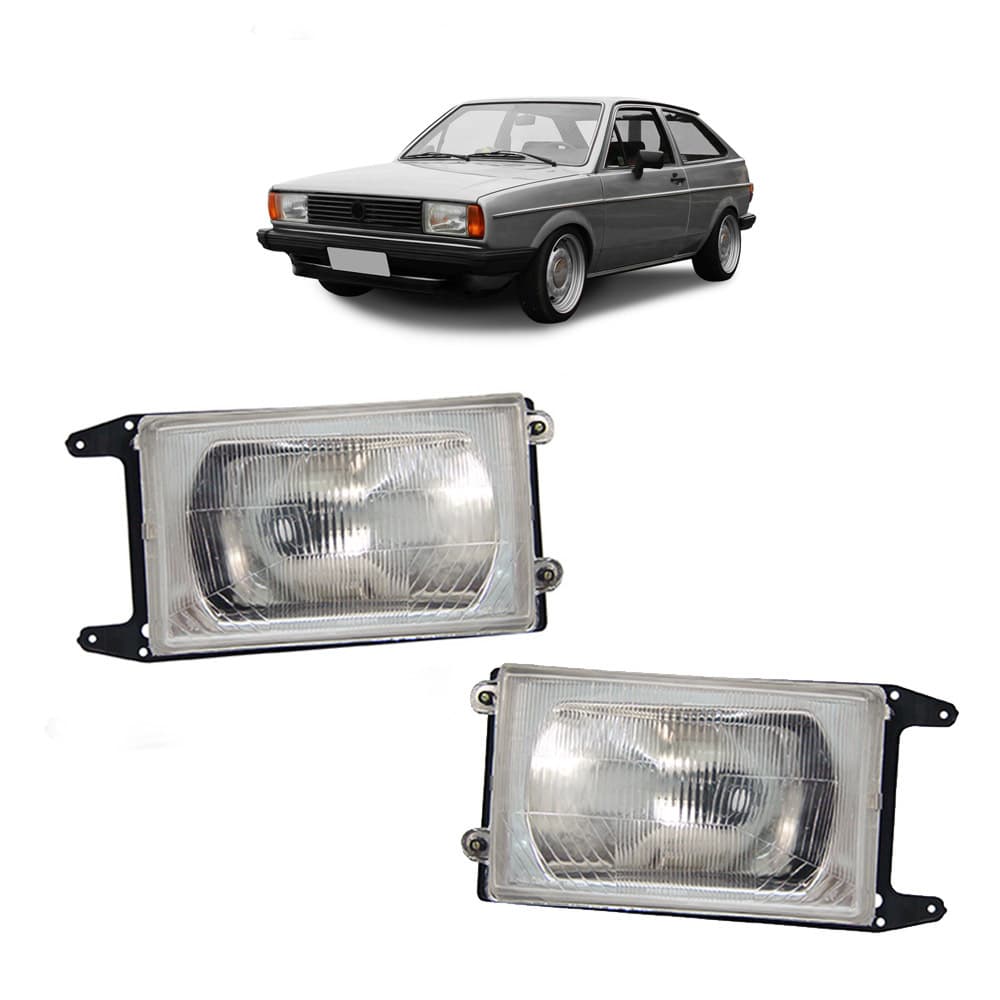 Farol Gol Saveiro 1985 Até 1986 - Parati Voyage 1981 Até 1986 Lente Raiada - Farol Voyage Parati 1981 82 83 1984 85 1986