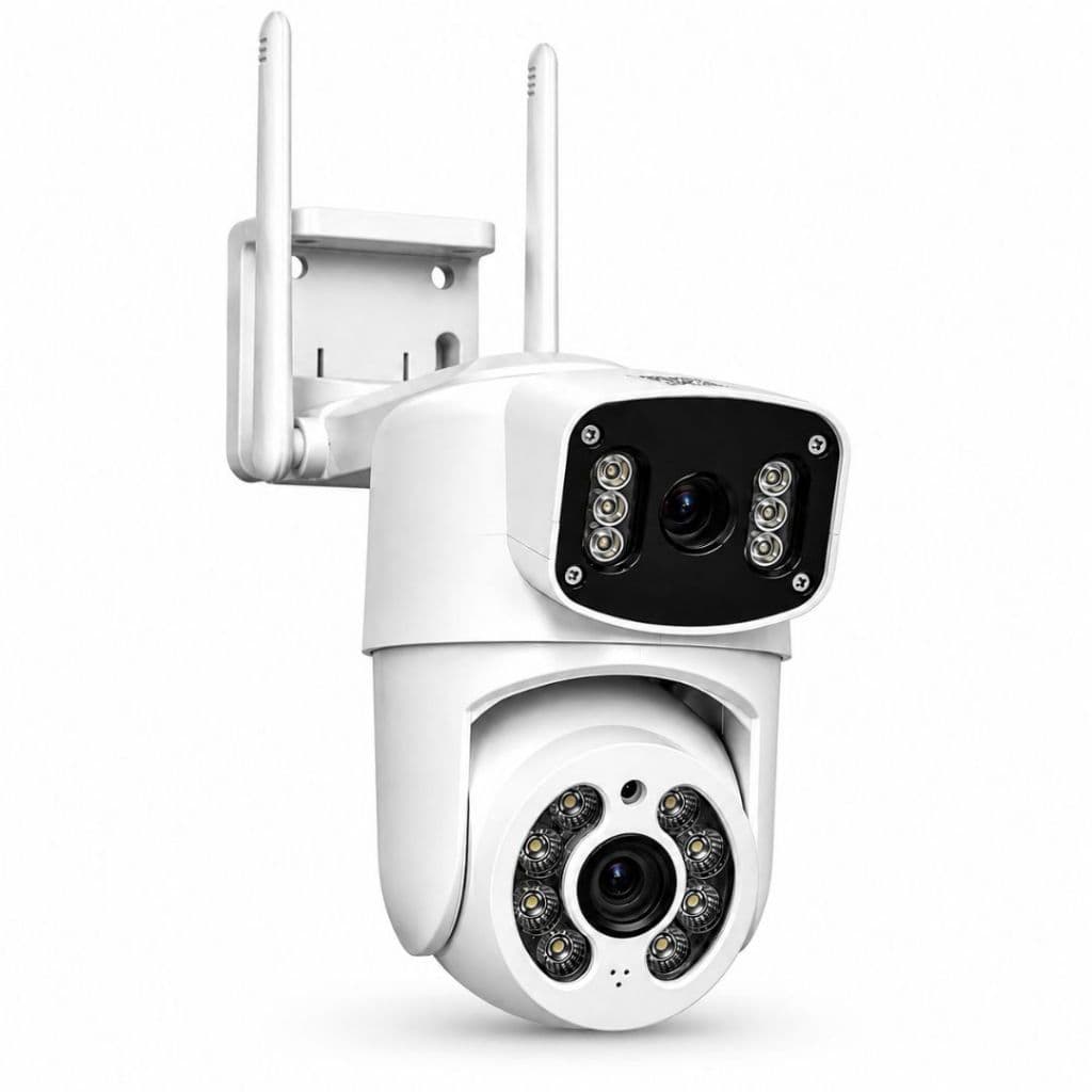 Câmera de Segurança Lente Dupla IP WiFi 360 HD Visão Noturna Detecção de Movimento Áudio Bidirecional