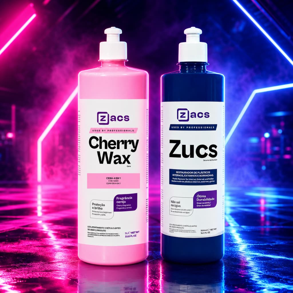 Kit Automotivo Cera e Restaurador Zacs Cherry Wax + Zucs — Brilho, Renovação e Proteção