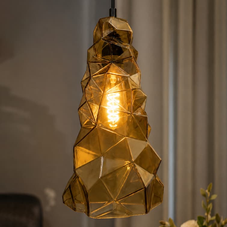 Luminária Pendente de Vidro Moderna Bivolt E27 – Pendente Decorativo para Sala, Cozinha e Quarto