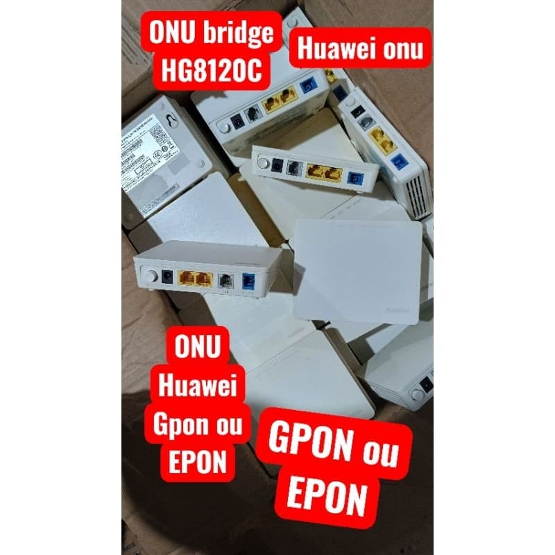 Kit 10 Onu bridge Huawei GPON OU EPON COM FONTES UPC AZUL