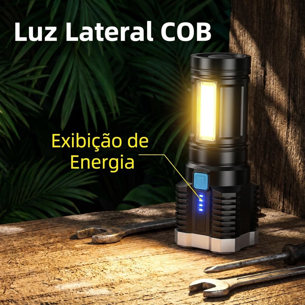 "Lanterna Recarregável Multifunção Para Uso Diário e Acampamento "