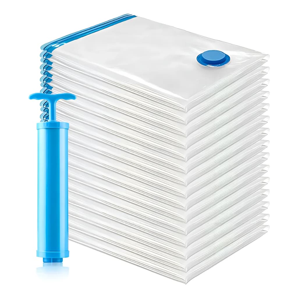 Kit 20 Saco Organizador A Vacuo Para Viagem Edredom Roupa
