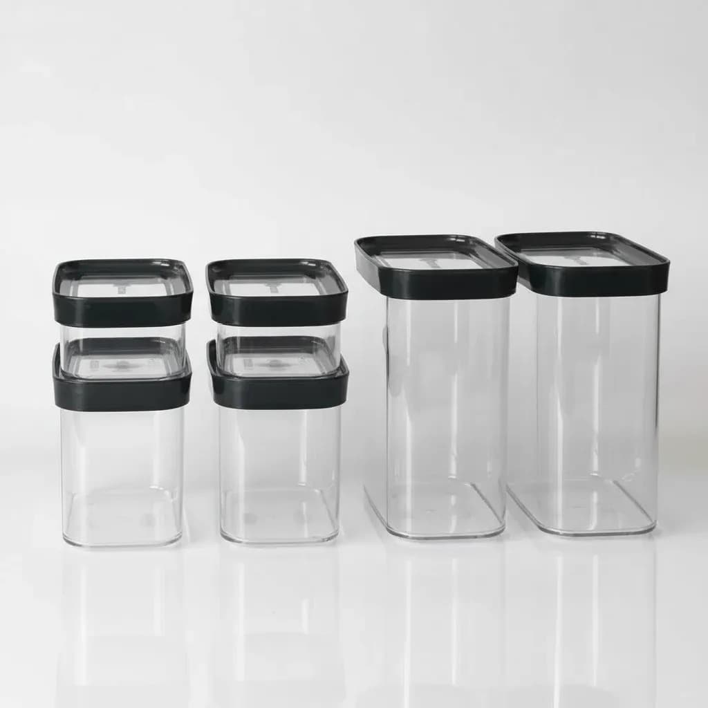 Conjunto Com 6 Potes Herméticos para Mantimentos ou Cereais Helsim