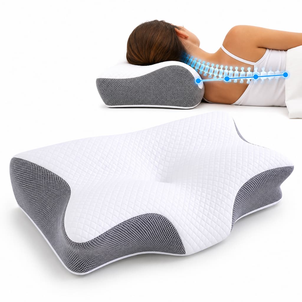 Travesseiro Anti Ronco Cervical Anatômico Espuma Alta Densidade Lavável