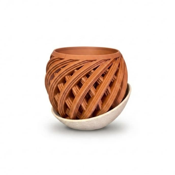 Vaso Decorativo Design Trançado 12cm Com Base Texturizada Diversas Cores
