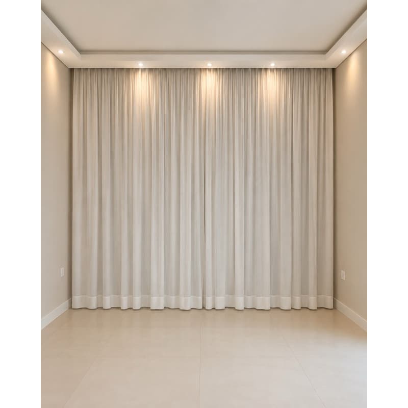 Cortina Trilho Suíço Duplo Com Sistema Wave (Ondinhas Perfeitas) Blackout 80% ou  100%  Gaze Flame Linho Sob Med