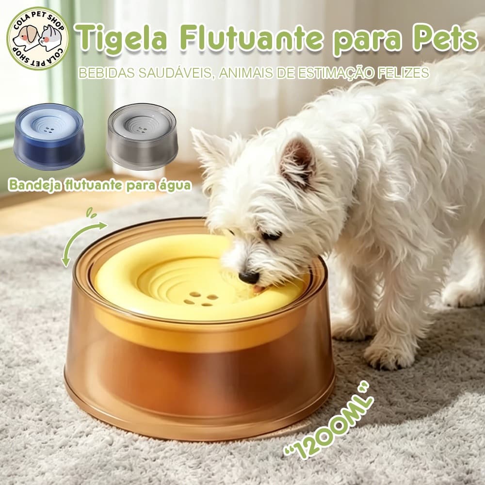 Bebedouro pet flutuante 1200 ml anti-respingo para gatos e cães pequenos