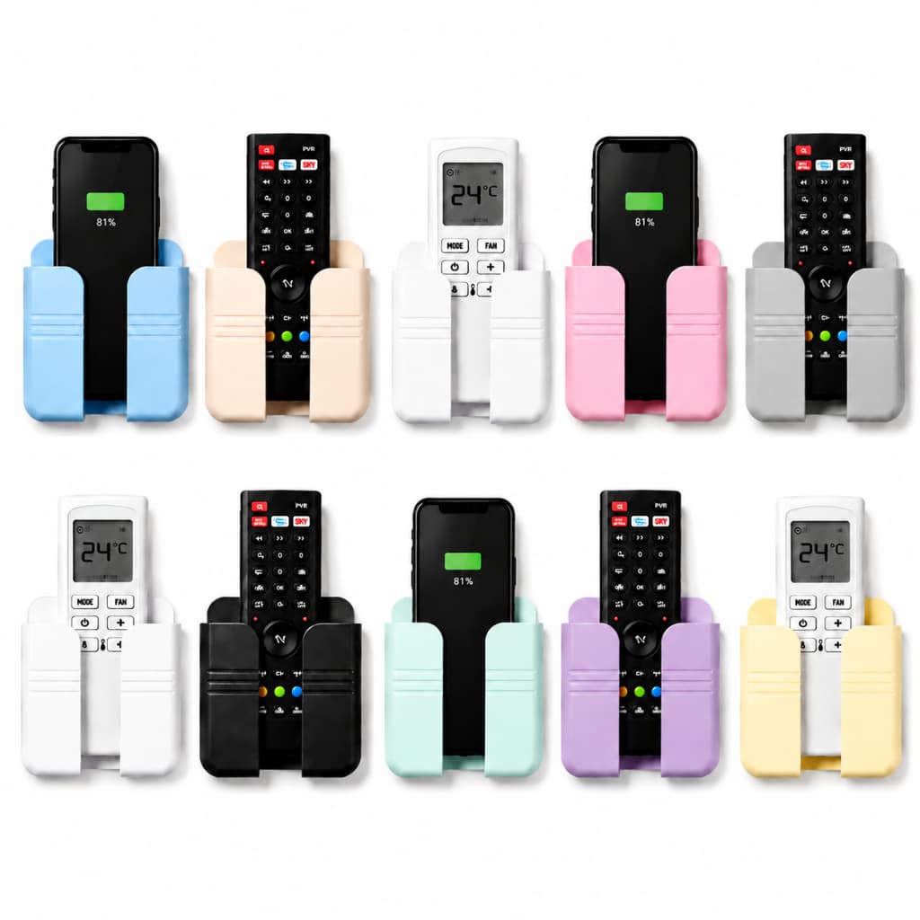 Kit Com 10 Suportes De Parede Multifuncional Para Controle Remoto Celular Carregador E Acessórios