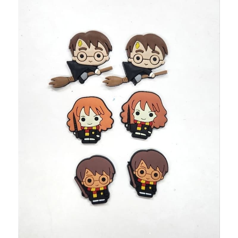 6 un - Aplique emborrachado Harry potter/Hermioni/Rony