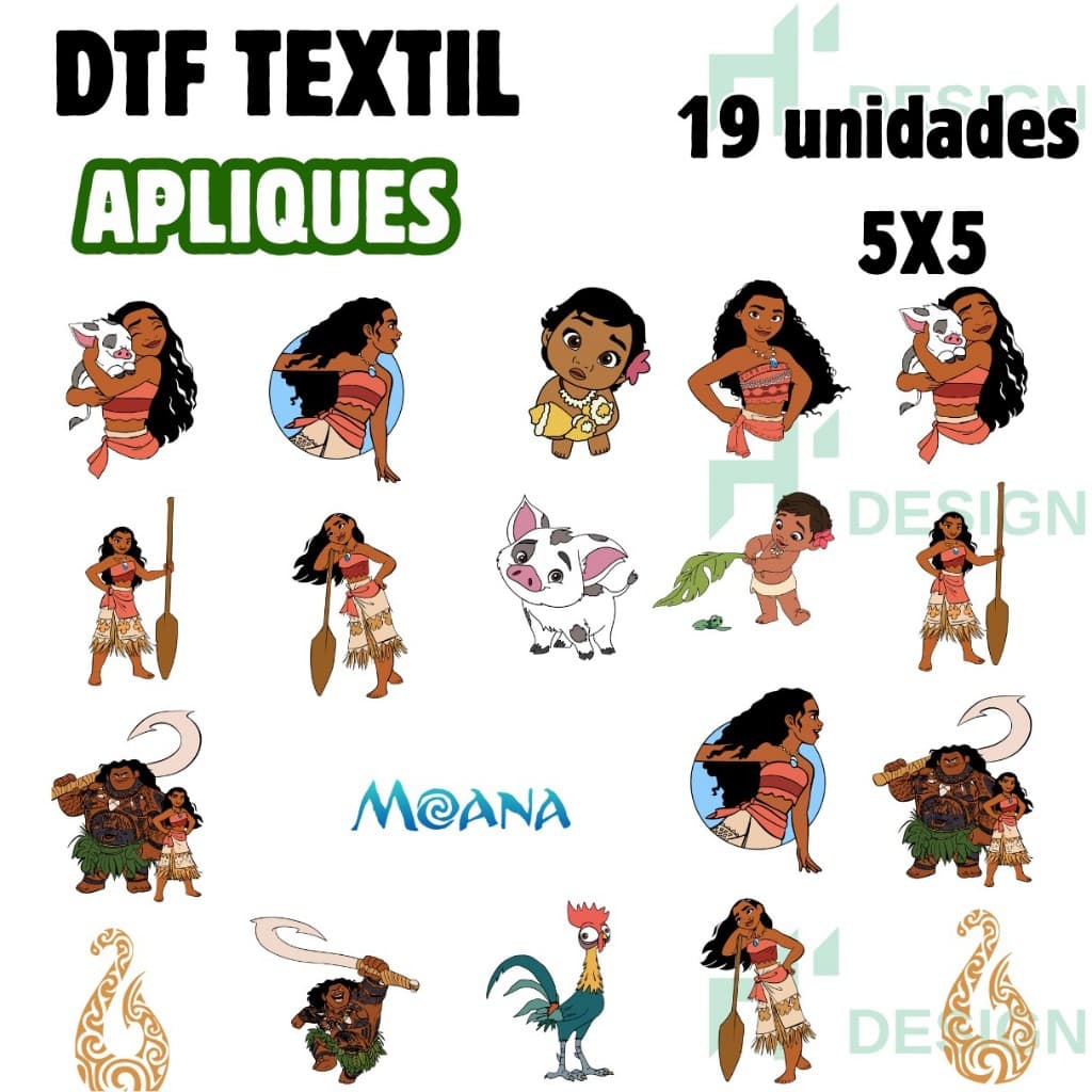 Apliques Termocolantes DTF Textil Apliques Prontos 5x5 Para Tecidos Envio Rapido Modelo REF:136