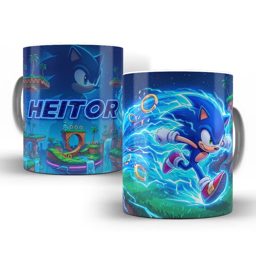 Caneca Sonic Personalizada com Nome
