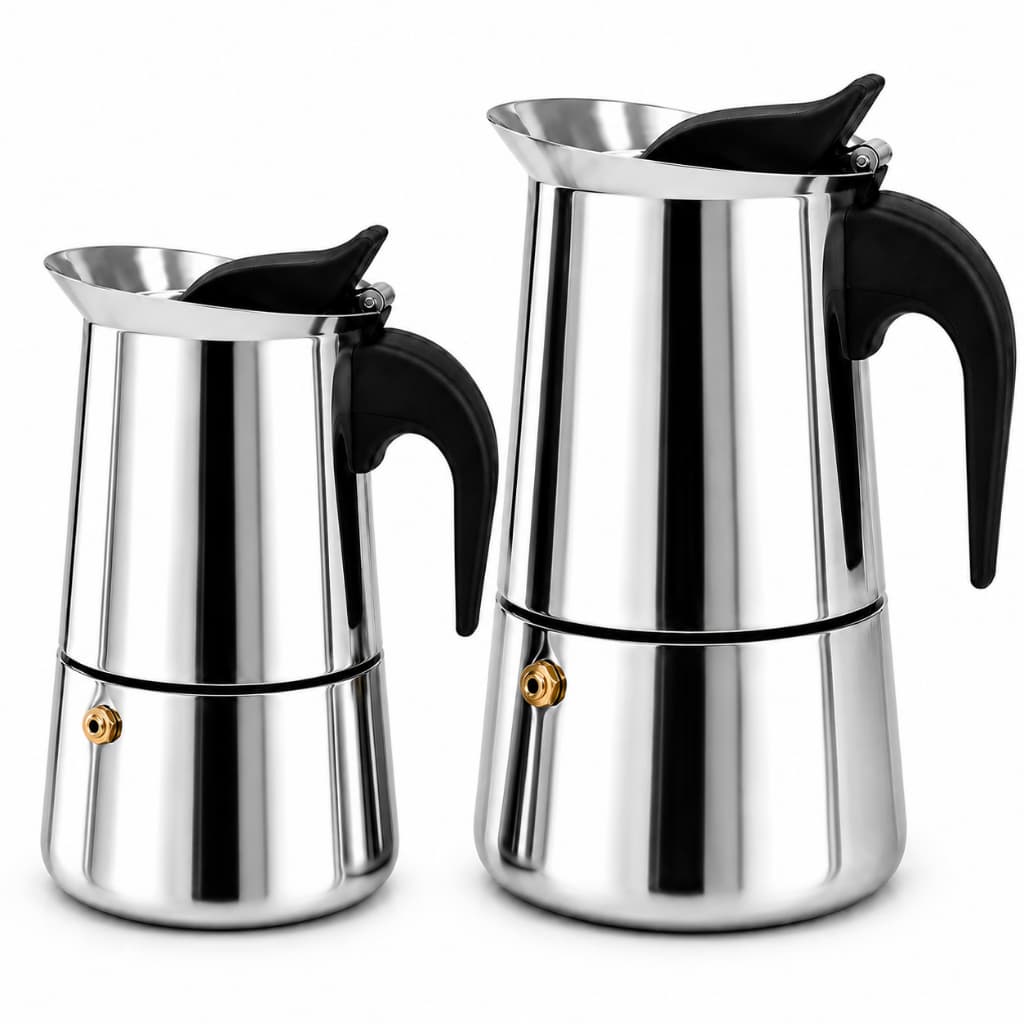 Cafeteira Italiana De Café 4/ 6 Xícaras Inox Grande Original