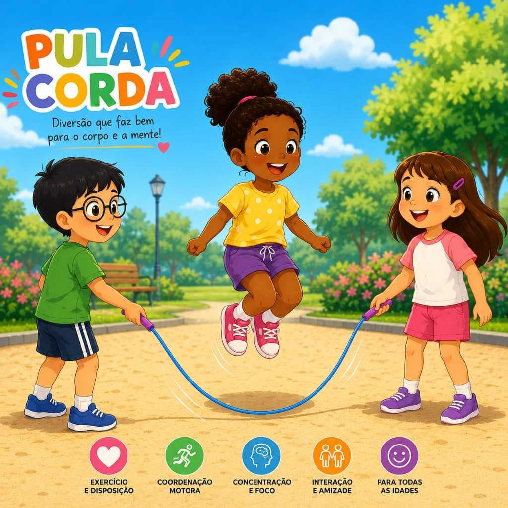 Pula Corda Infantil 1,86m Colorida Brinquedo Coordenação Motora Kit 3, 5 ou 10 Unidades Dia das Crianças pula corda