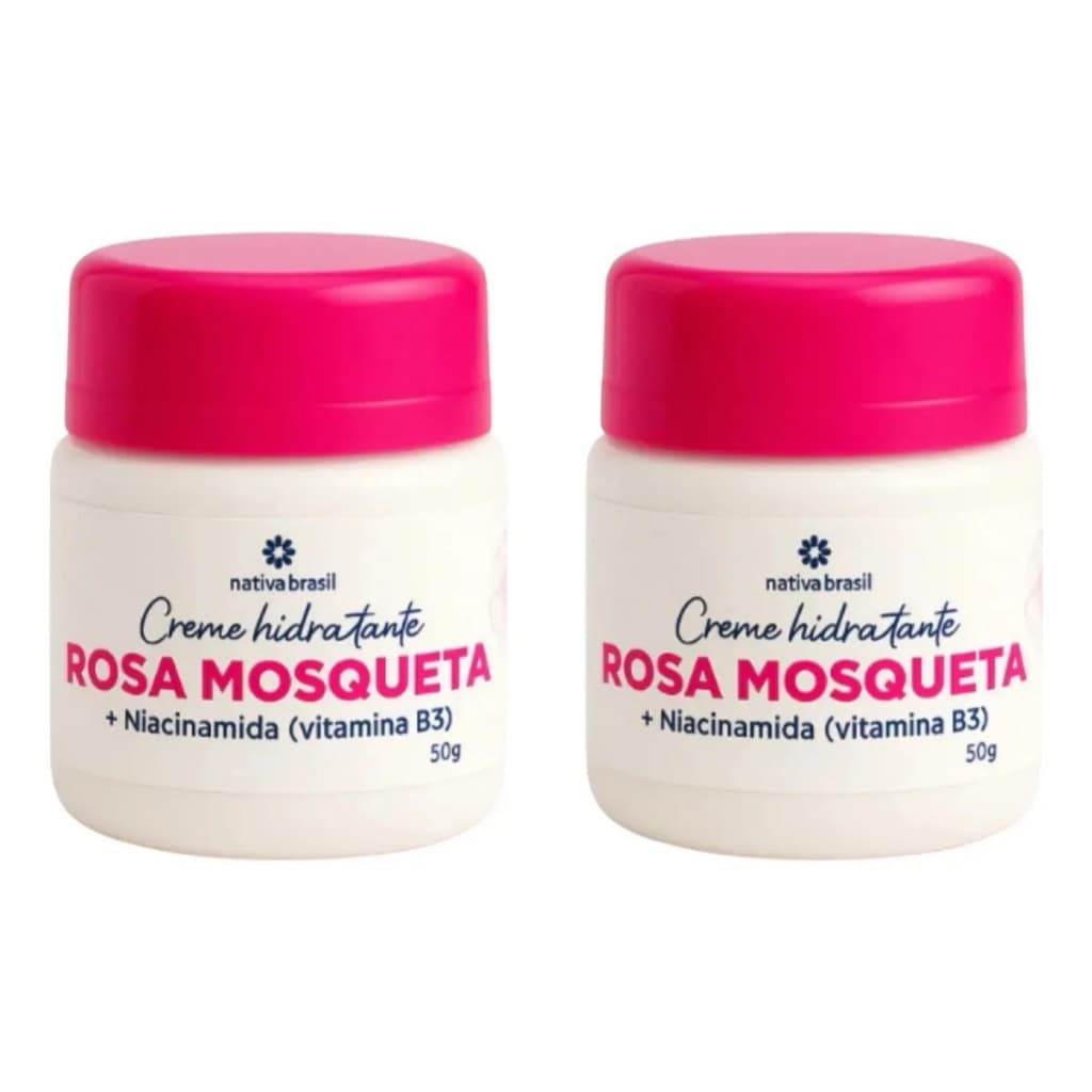 Kit 2UN  Hidratante Facial Rosa Mosqueta Niacinamida Nativa Brasil Hipoalergênico