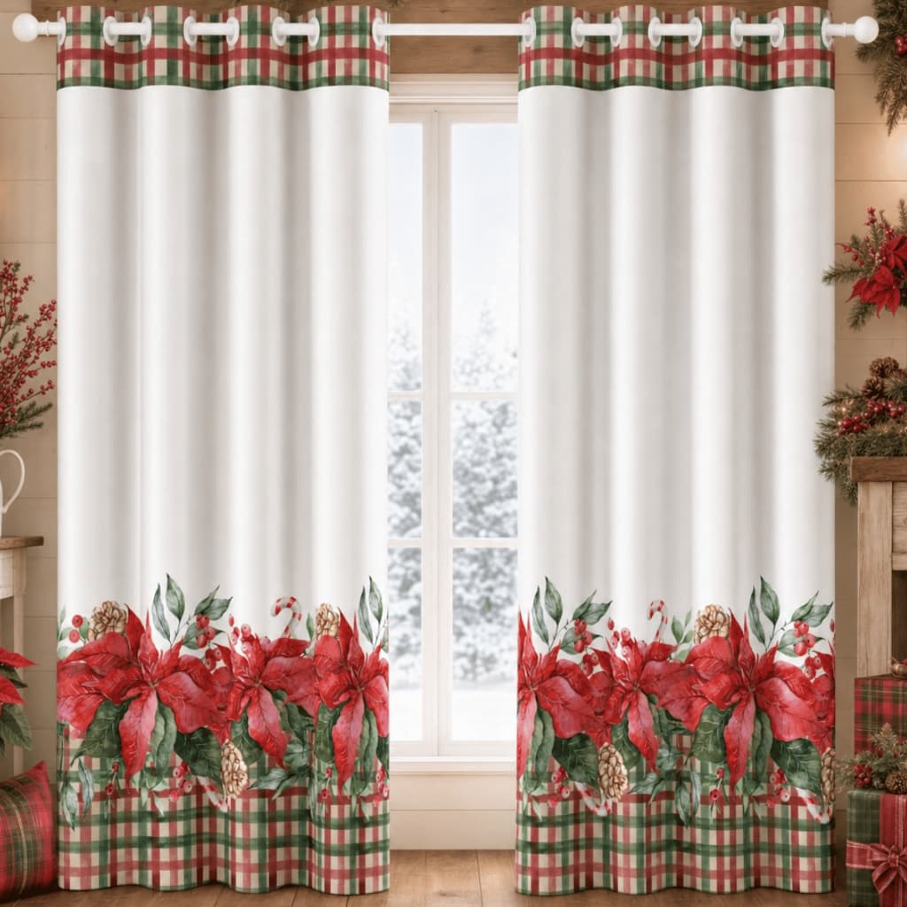 Cortina Blackout Blecaute Premium Natalina 300x220cm Estampada Corta Luz Sala Quarto Cozinha