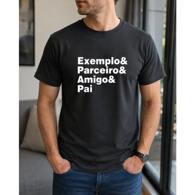 Camiseta Pai Dia dos Pais Masculina 100% Algodão Estampa Minimalista Presente para Pai