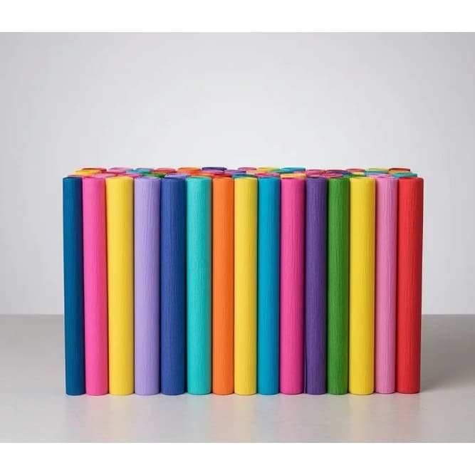 Caixa 40 Rolos Papel Crepom Rosa Decoração Festas Artesanato Colorido Resistente