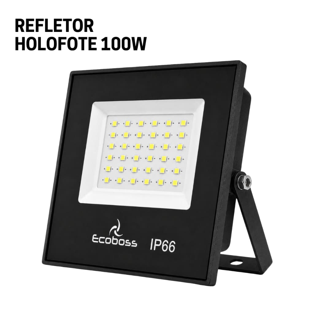 Refletor LED 100W Holofote fachada SMD Bivolt Prova Dágua IP66 Branco Frio 6500K