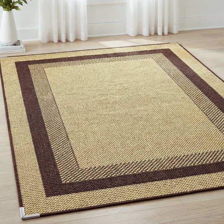 Tapete Sala Quarto Tipo Sisal 1,50x2,00m Bege Marrom Pequeno Fácil Limpar Lancer