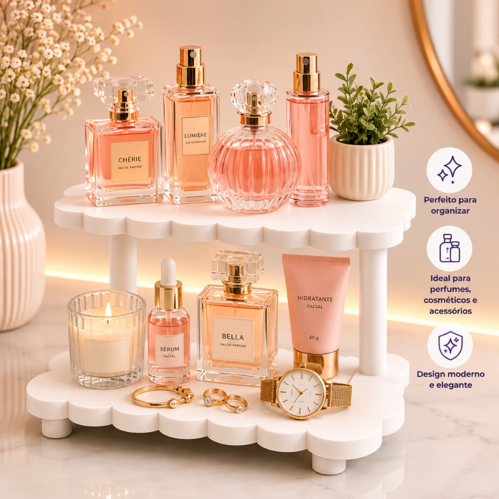 Organizador de Mesa Perfumes Cosméticos Plantas 2 e 3 Andares Multiuso