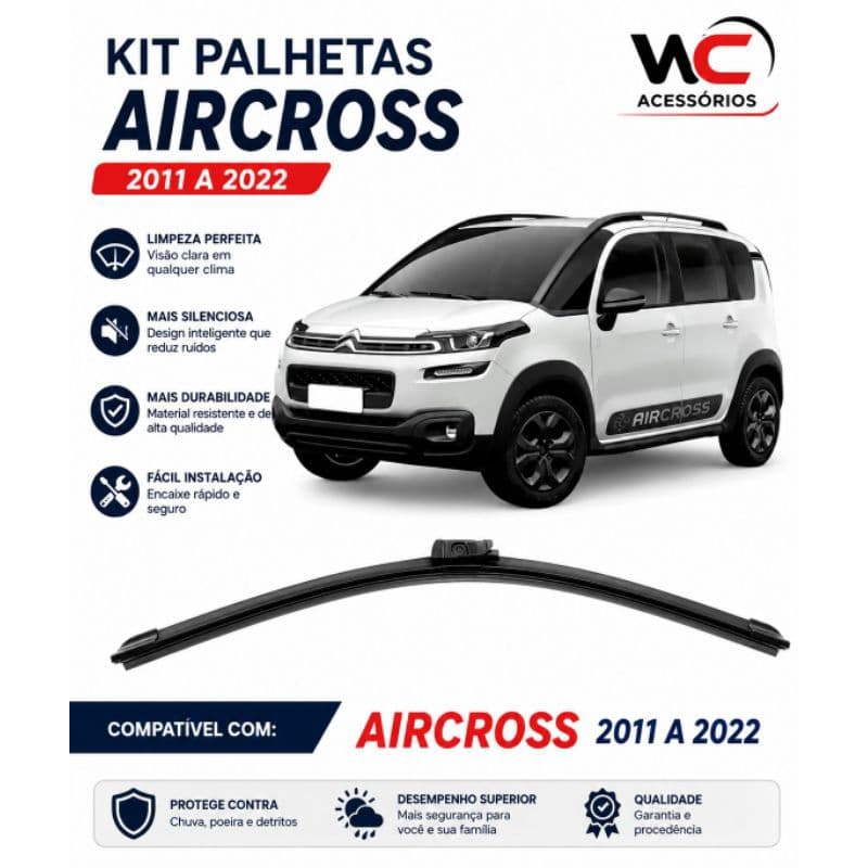 Palheta Limpador de Parabrisa do Citroen Aircross 2011 2012 2013 2014 2015 2016