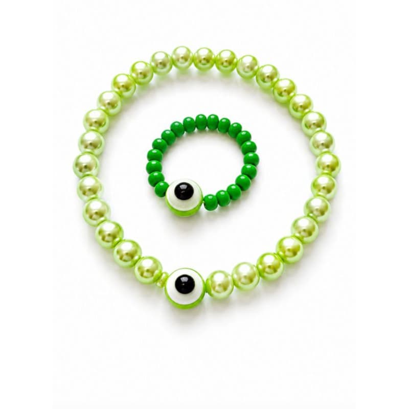 kit de pulseira com anel miçangas bijuterias infantis miçanga pérolas