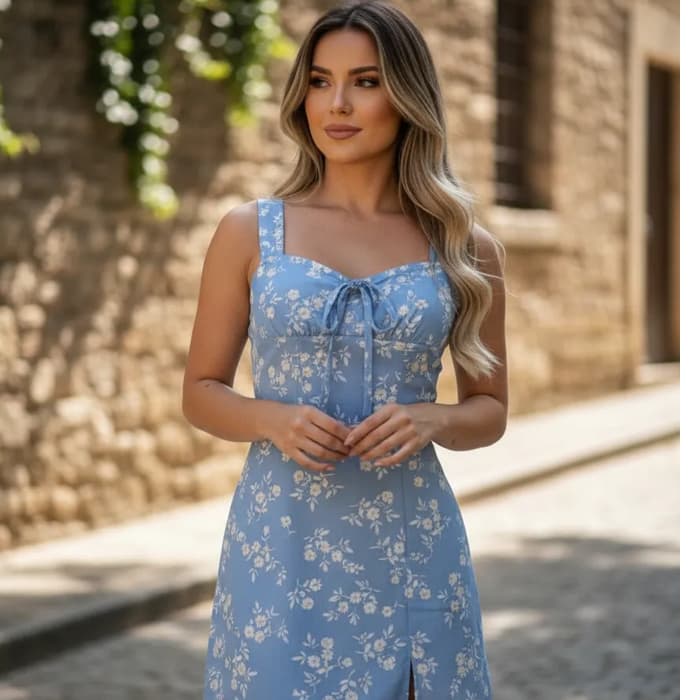 Vestido Macaquinho Curto com Shorts Estampado Feminino Festa Camponesa