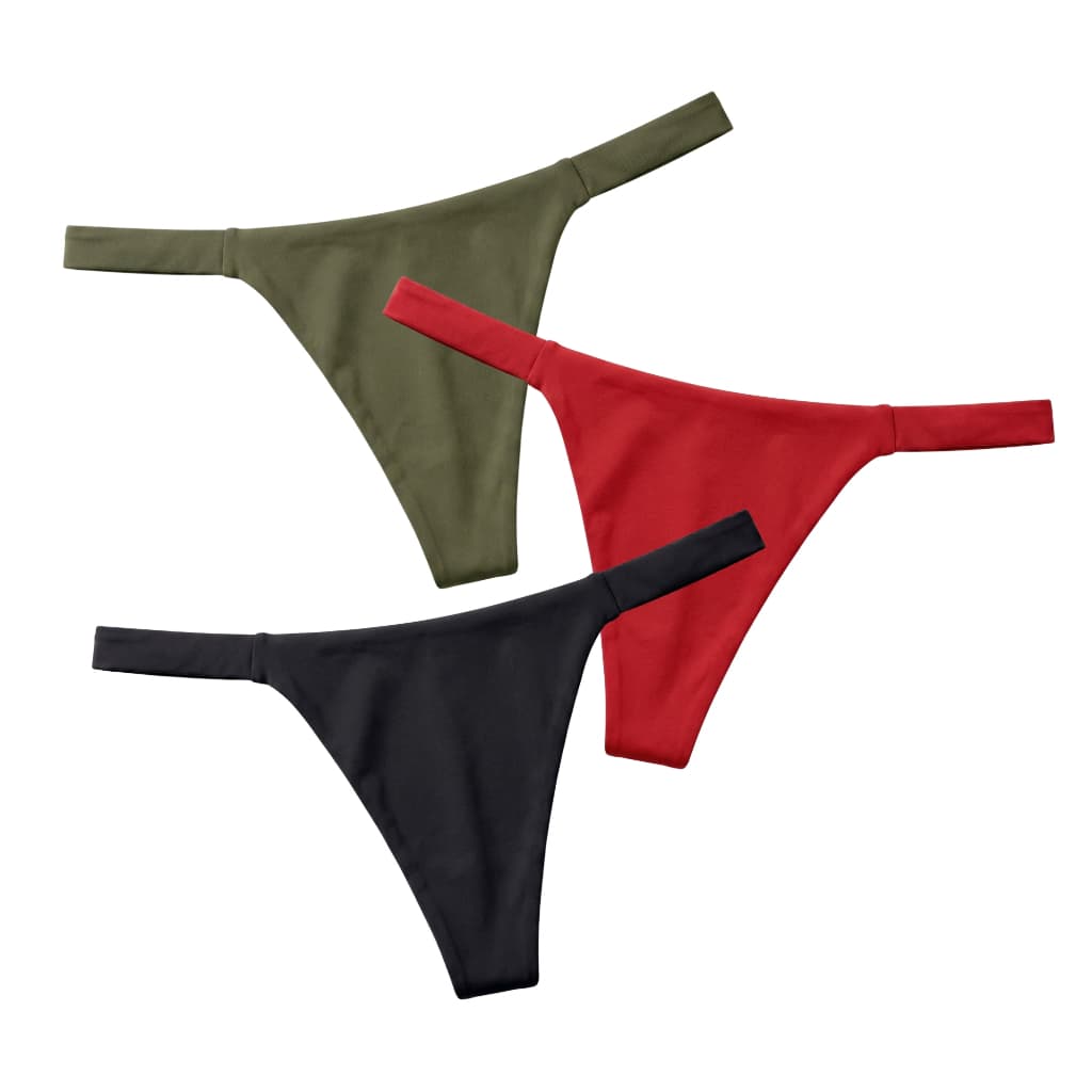 Kit 3 Calcinha Fio Dental Tanga Dupla Microfibra Romantic Confortável Não Marca Sob A Roupa