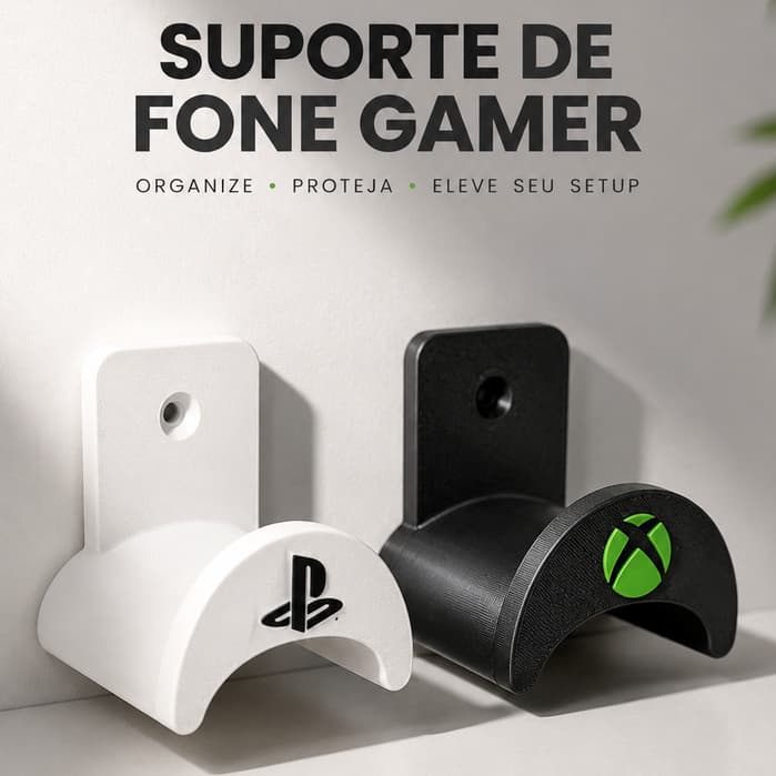 Suporte de Headset Gamer de Parede para Fone de Ouvido Xbox PS5 PS4 PC Organizador e Suporte para Fone Gamer