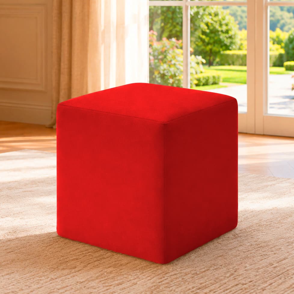 01 Capa de Puff Pufe Quadrado 40X40cm Malha Gel Spandex Com Elástico Fácil Instalação