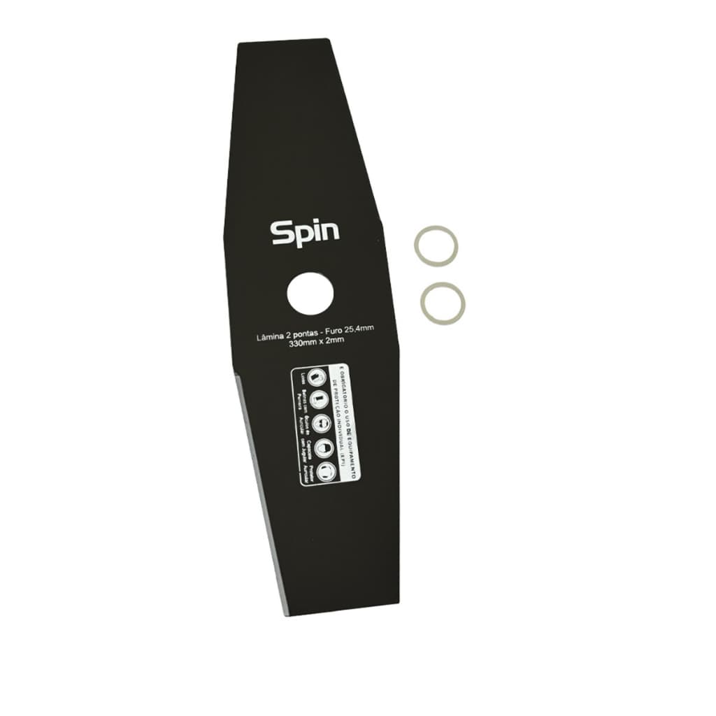 Faca Roçadeira 330mm 2 Pontas Furo 25mm Com Adaptador 20mm