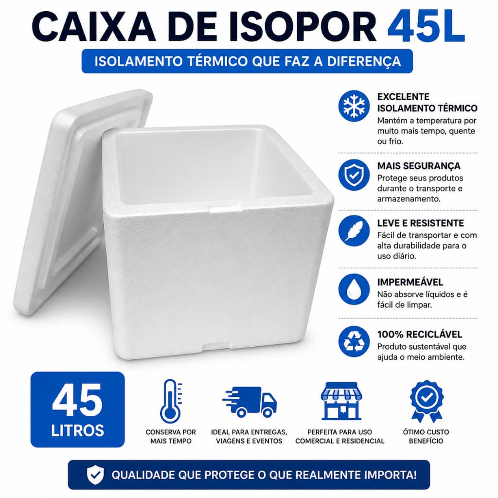 Caixa de isopor 45 Litros