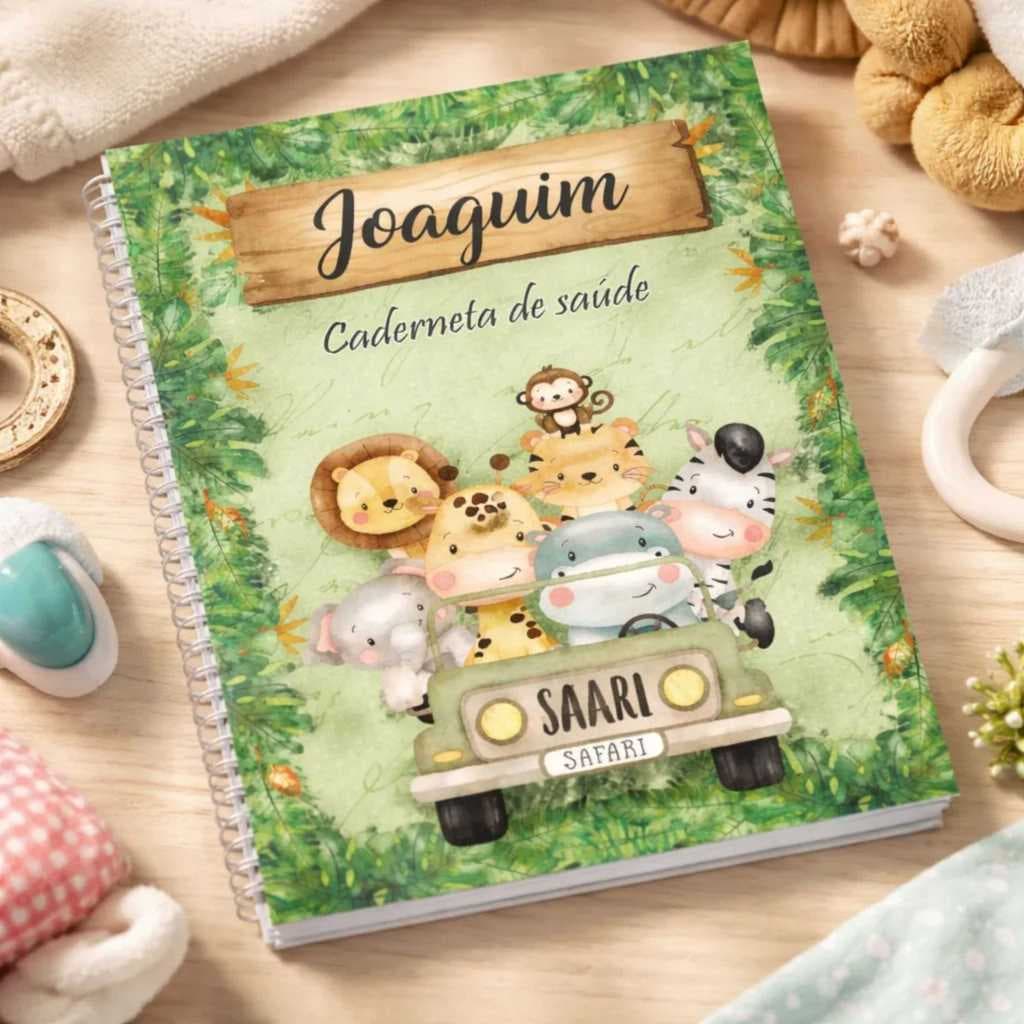 Caderneta de vacinação delicada fofa personalizada menina