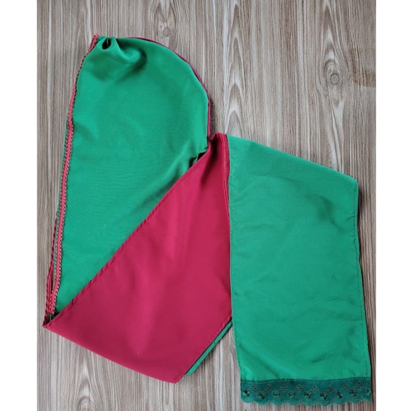 Turbante/Pano de Cabeça Ojá Torço Verde e Vermelho Oxfordine  Umbanda/Candomblé