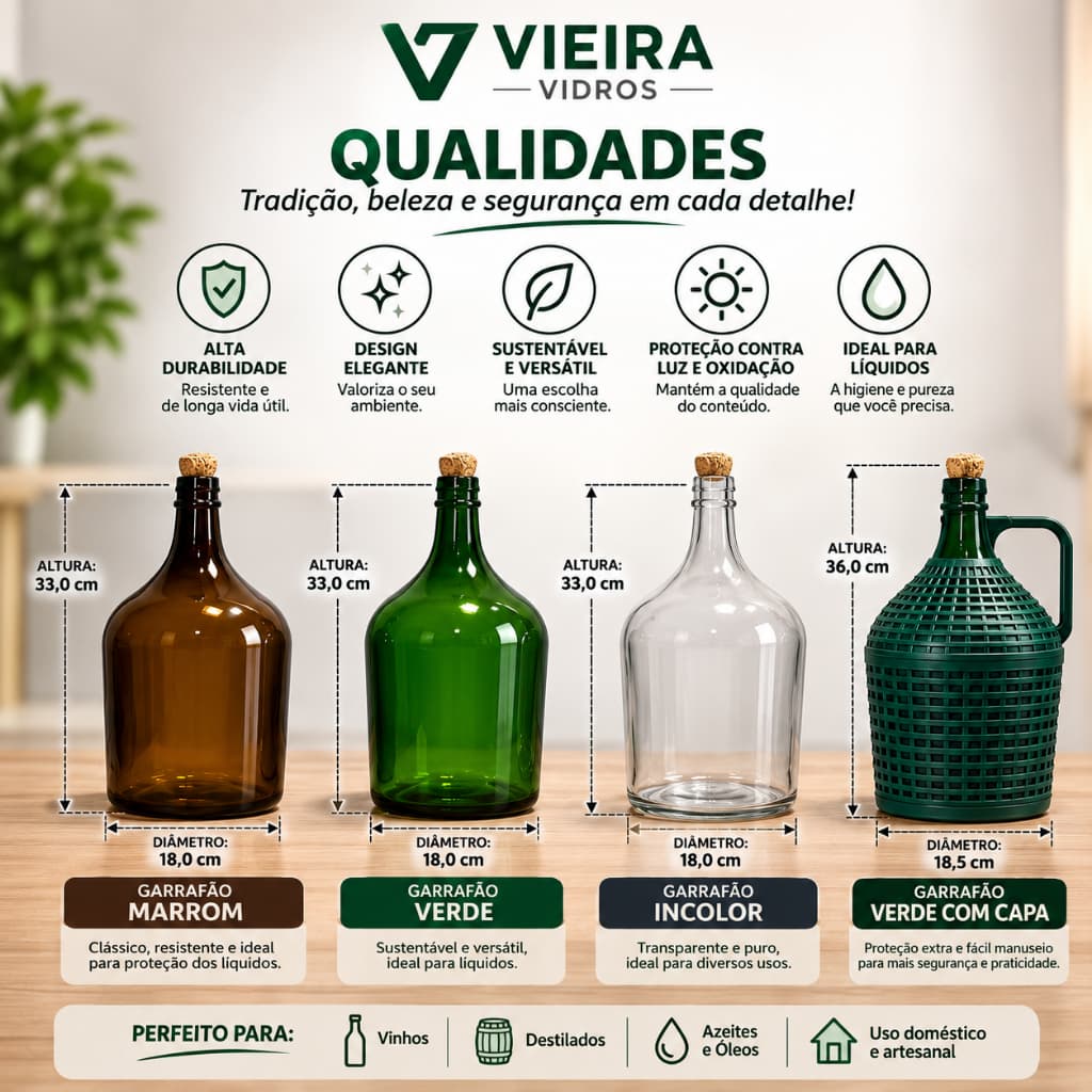 01 UN Garrafão Antiguidade de Vidro 5LT