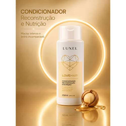 Condicionador Reconstrução e Nutrição - Love Hair Gold cabelos Loiros - 250g - LUXEL